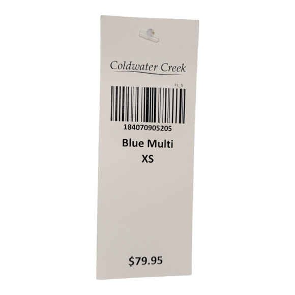 Coldwater Creek Multi Patchwork Design Mixed Shirt Blouse Blue Size XS - Picture 5 of 5